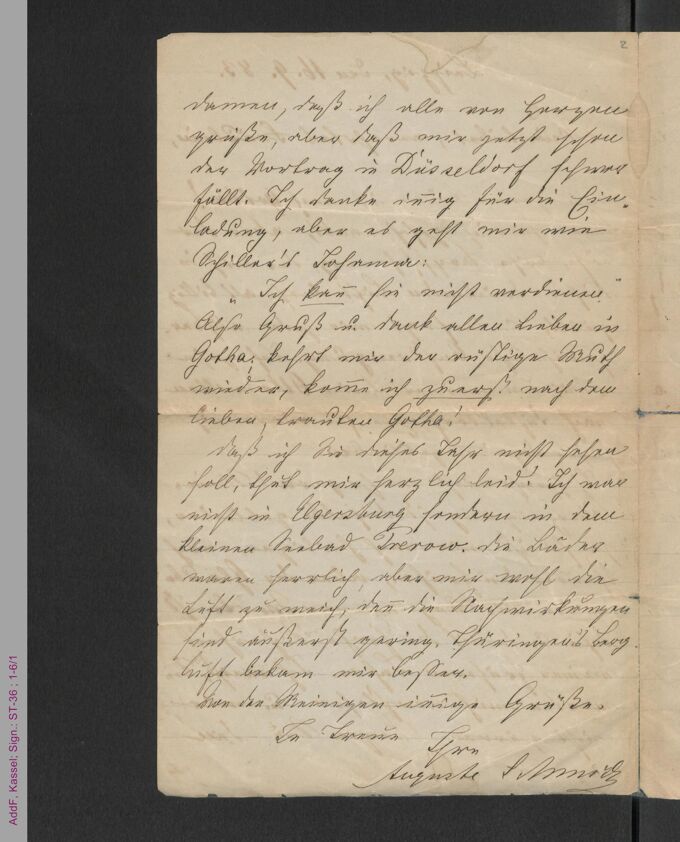Brief von Auguste Schmidt an unbekannt, hs. / Seite 3
