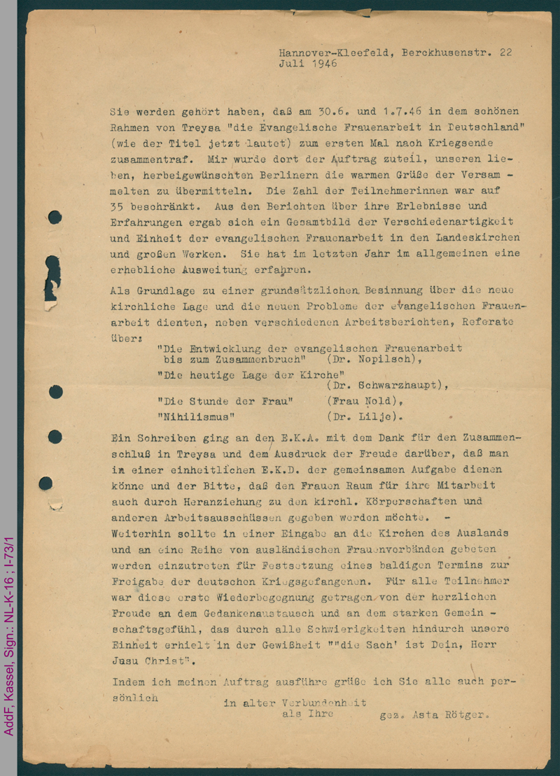 Erstes Zusammentreffen der EFD 1946