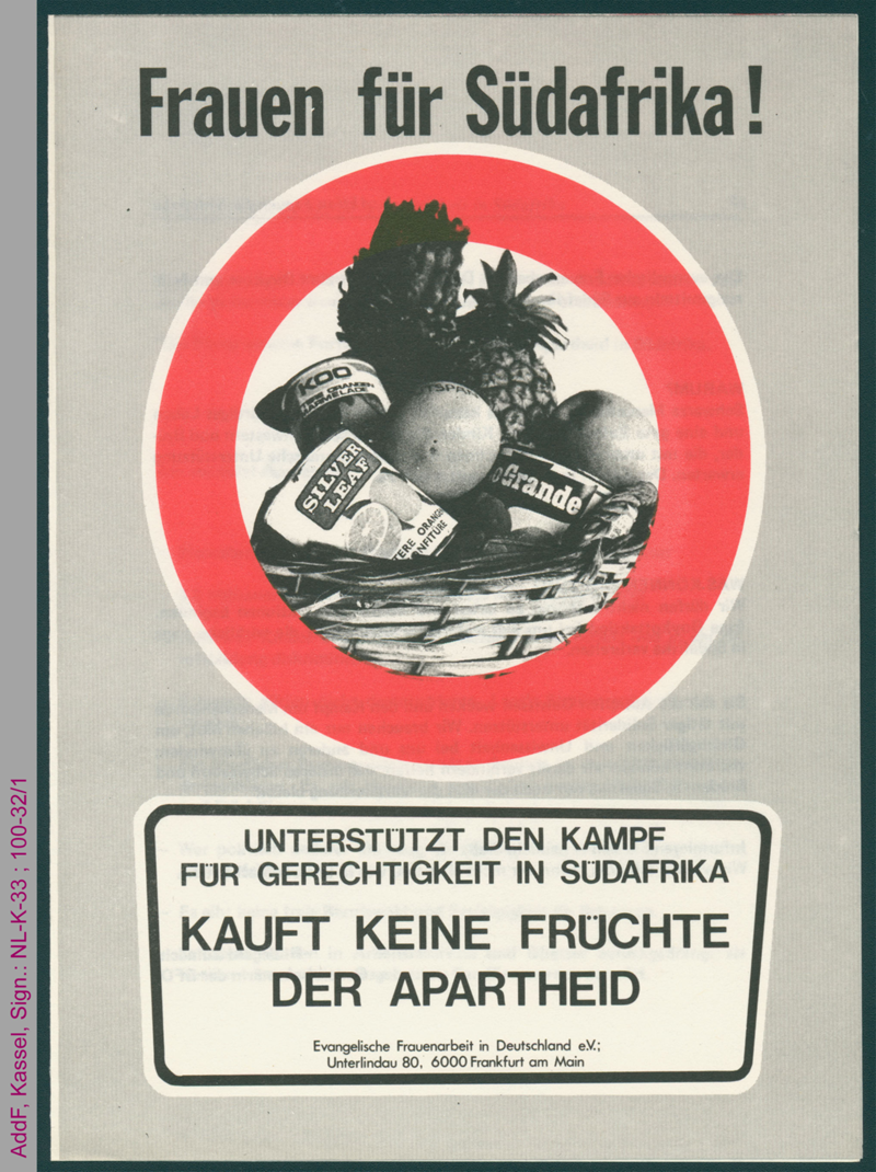 Faltblatt Frauen für Südafrika
