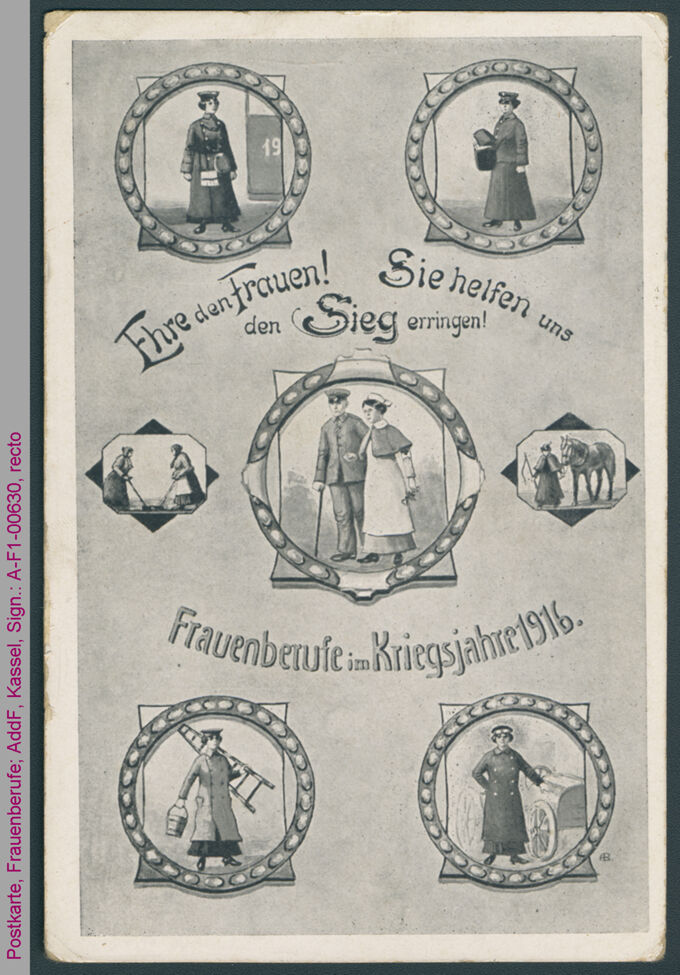 Postkarte, Frauenberufe, Erster Weltkrieg