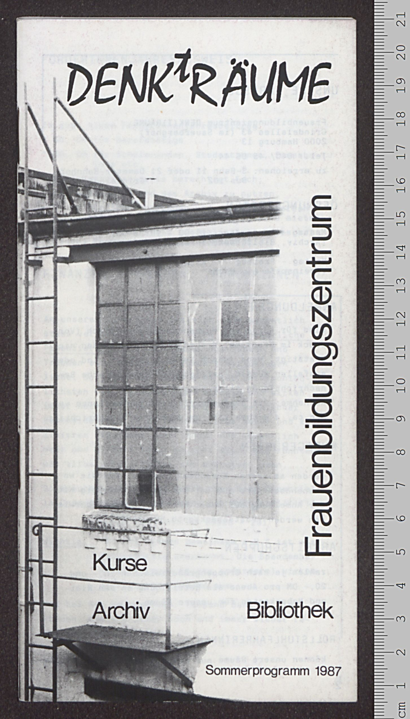 Frauenbildungszentrum DENKtRÄUME : Kurse - Archiv - Bibliothek; Sommerprogramm 1987