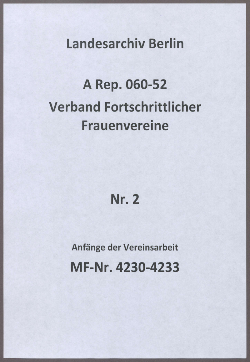 Anfänge der Vereinsarbeit