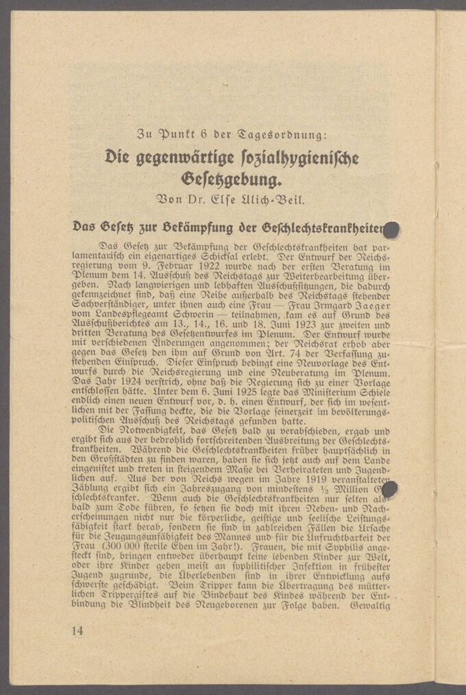 Einladungen, Liste der Delegierten, Anwesenheitsliste, Leitsätze, Anträge, Entschließungen und Berichte der 14. Generalversammlung des BDF vom 4. bis 7. Oktober 1925 in Dresden / Seite 16
