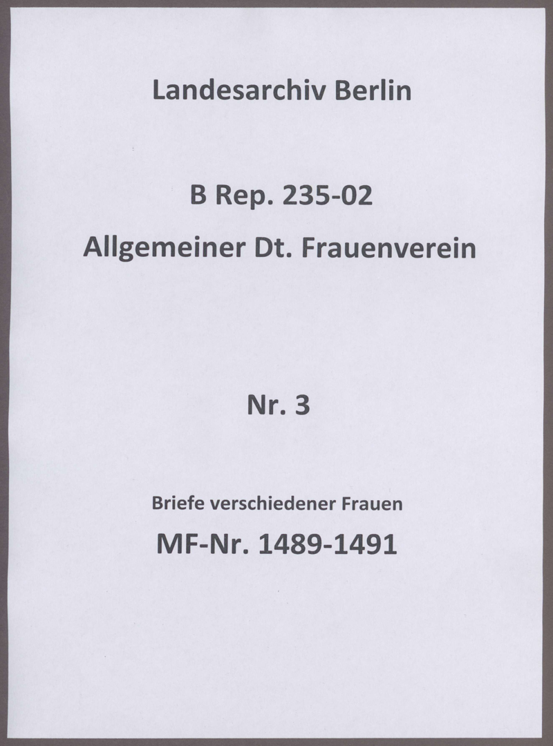 Briefe verschiedener Frauen
