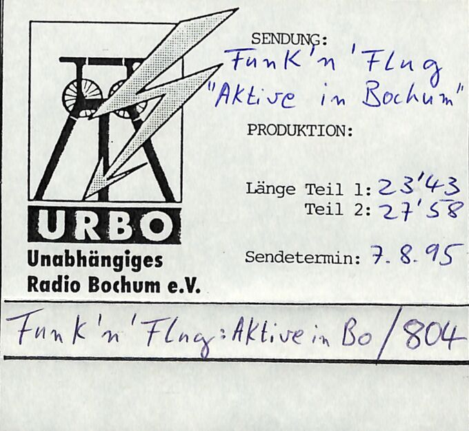 "Wir stellen vor: Archive in Bochum" Sendung vom 07.08.1995