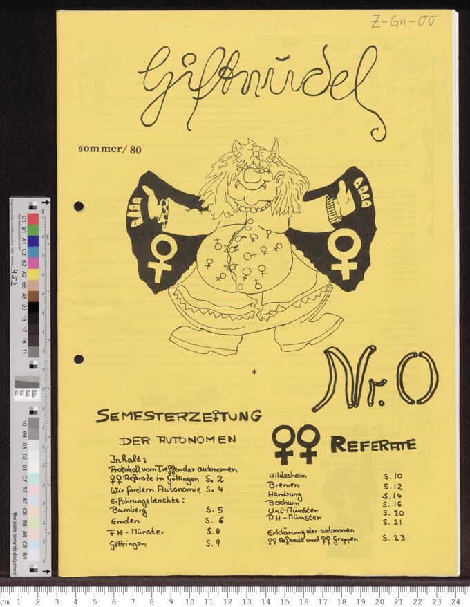 Giftnudel - Semesterzeitung der Autonomen Frauen-Referate, Sommer ´80 (1980)0