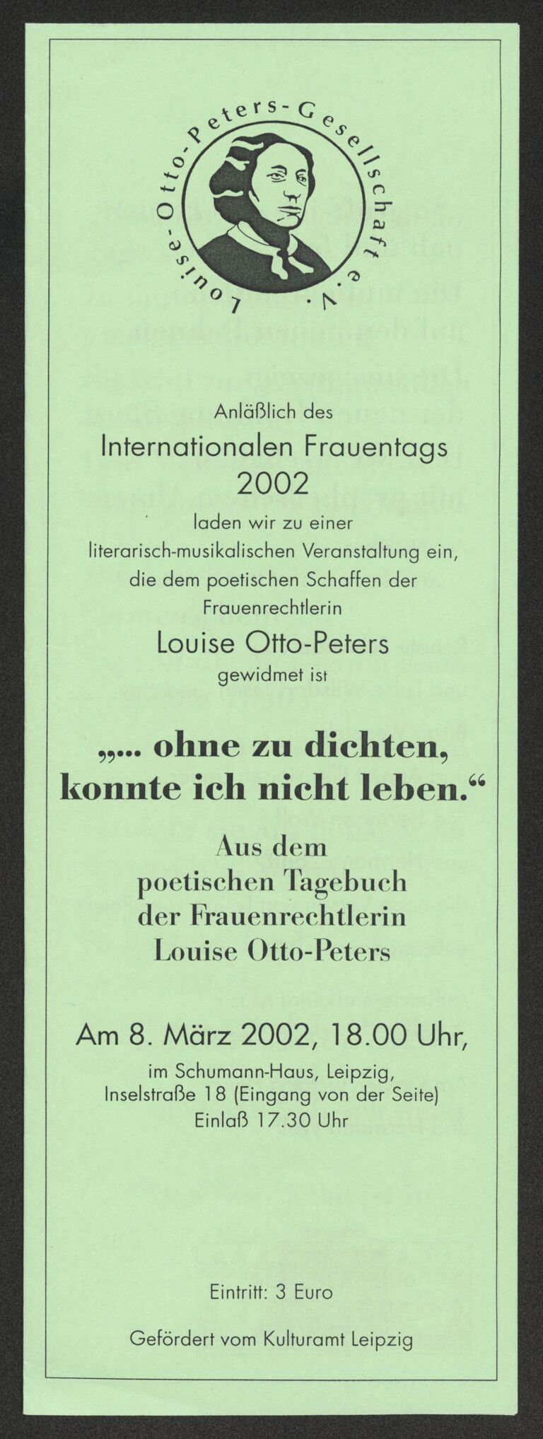 "...ohne zu dichten, konnte ich nicht leben." Aus dem poetischen Tagebuch der Frauenrechtlerin Louise Otto-Peters