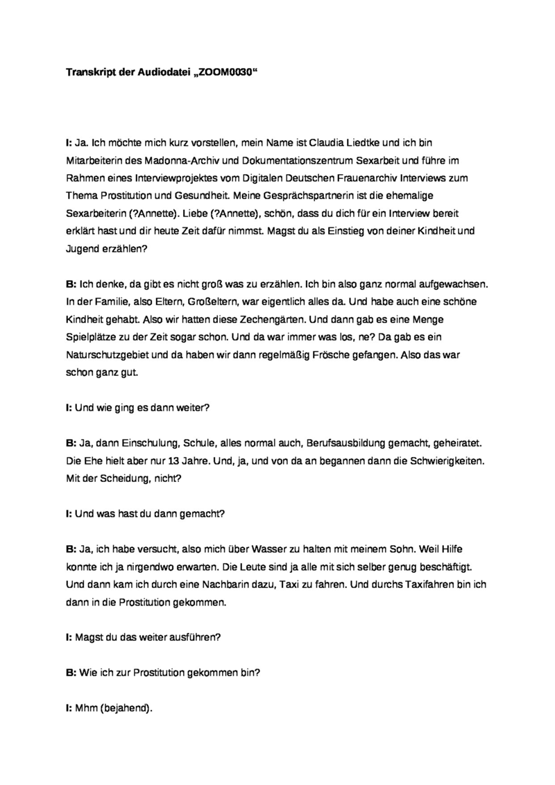 Interview mit Annette : 25.09.2023