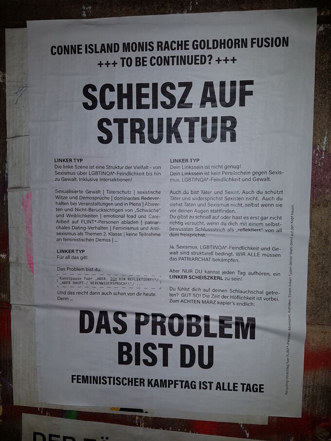 Foto von Plakat: Scheisz auf Struktur, das Problem bist du! / Seite 1