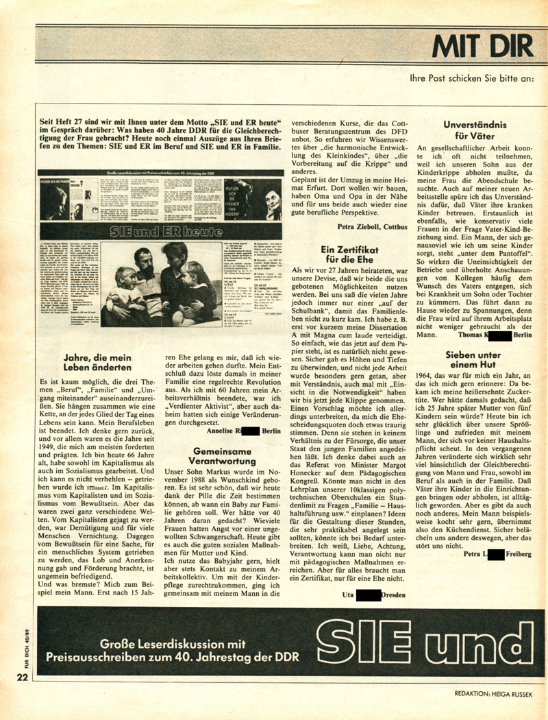 Für Dich - Zeitschriftenartikel 1989 - 1990