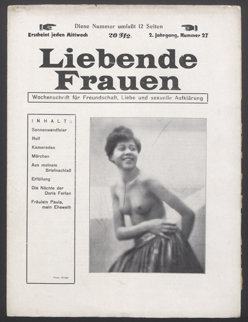 Liebende Frauen : Wochenschrift für Freundschaft, Liebe und sexuelle Aufklärung 2(1927)27
