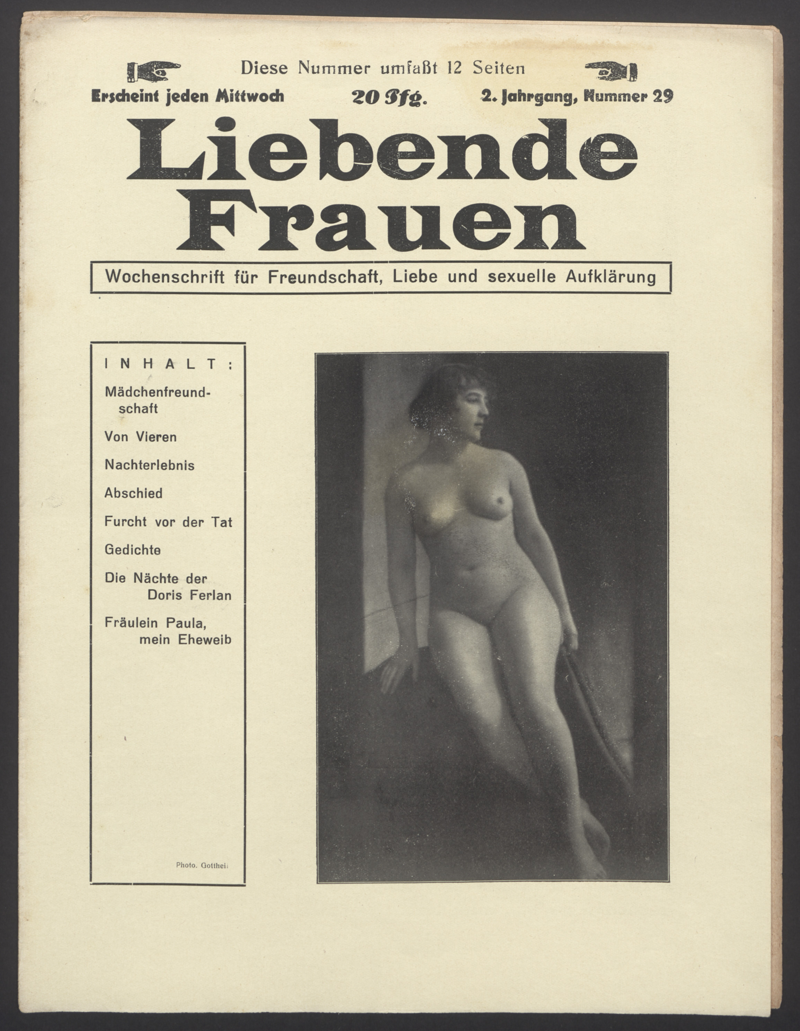 Liebende Frauen : Wochenschrift für Freundschaft, Liebe und sexuelle Aufklärung 2(1927)29