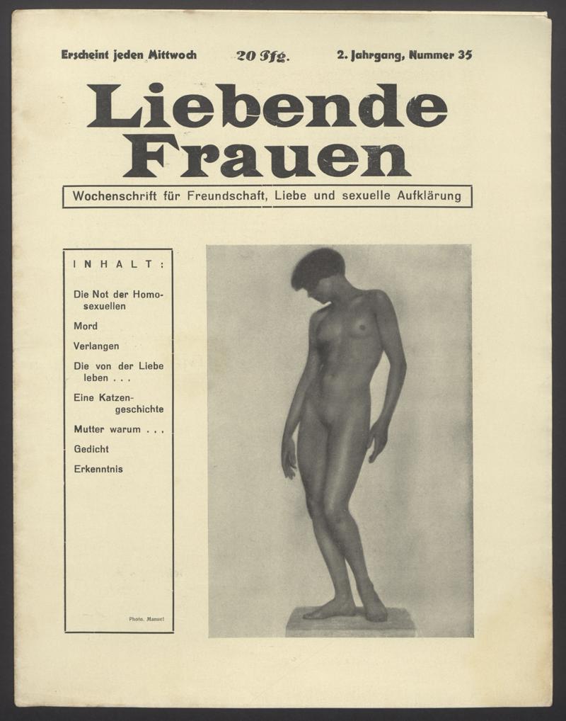 Liebende Frauen : Wochenschrift für Freundschaft, Liebe und sexuelle Aufklärung 2(1927)34