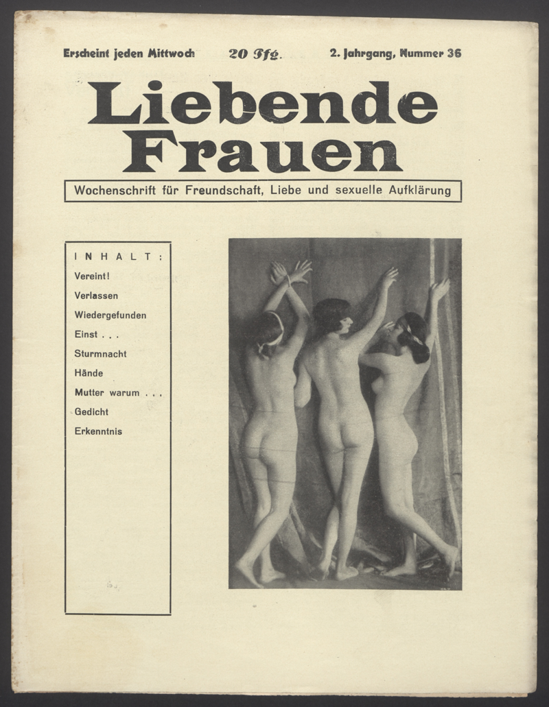 Liebende Frauen : Wochenschrift für Freundschaft, Liebe und sexuelle Aufklärung 2(1927)36
