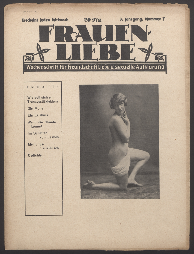 Liebende Frauen : Wochenschrift für Freundschaft, Liebe und sexuelle Aufklärung 3(1928)7