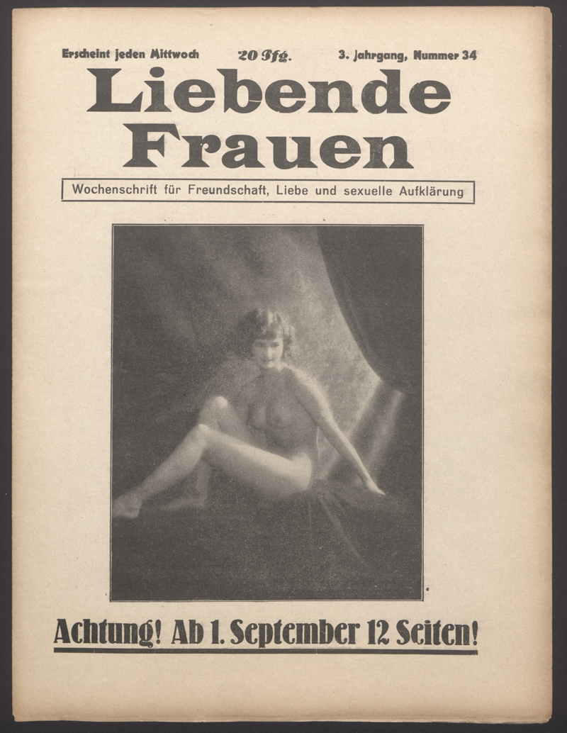 Liebende Frauen : Wochenschrift für Freundschaft, Liebe und sexuelle Aufklärung 3(1928)34