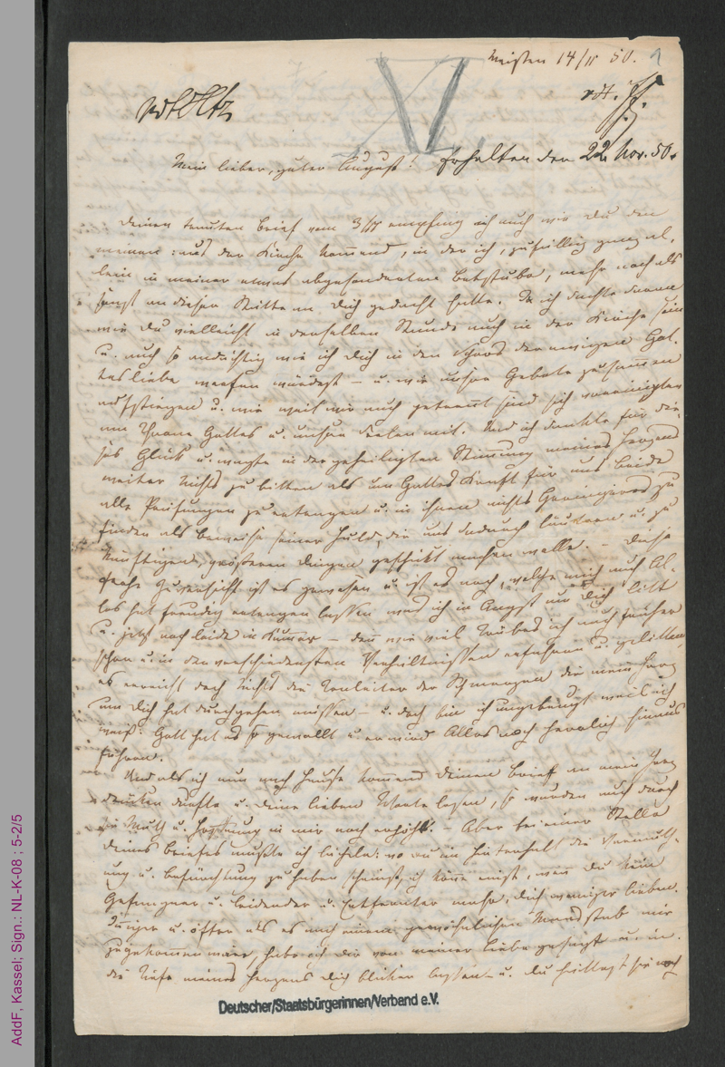 Brief von Louise Otto-Peters an August Peters