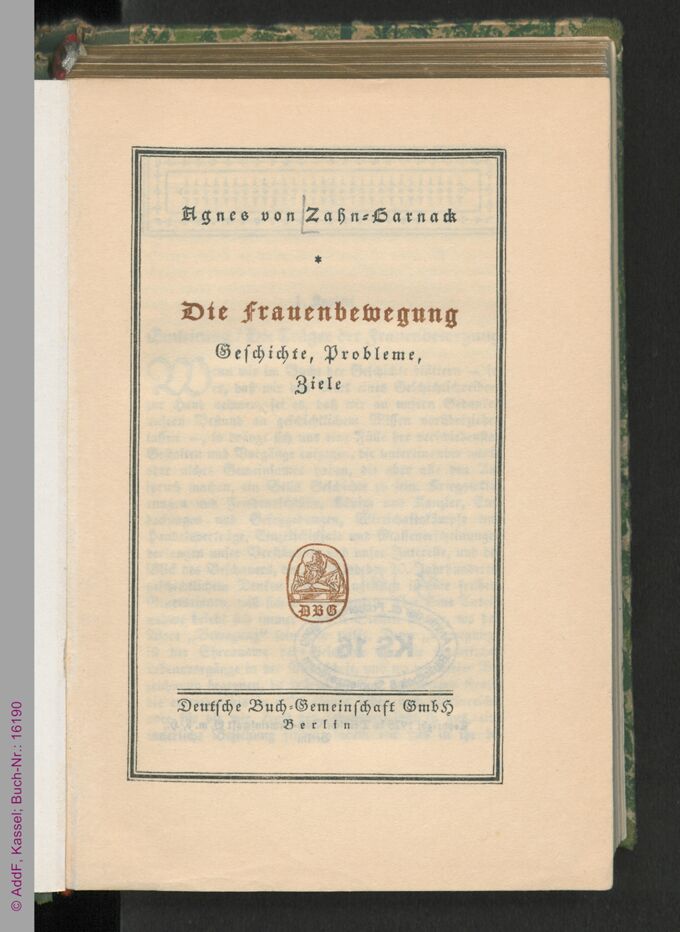 Die Frauenbewegung : Geschichte, Probleme, Ziele / Seite 9