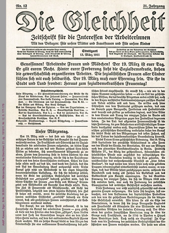 Unser Märzentag / Seite 1