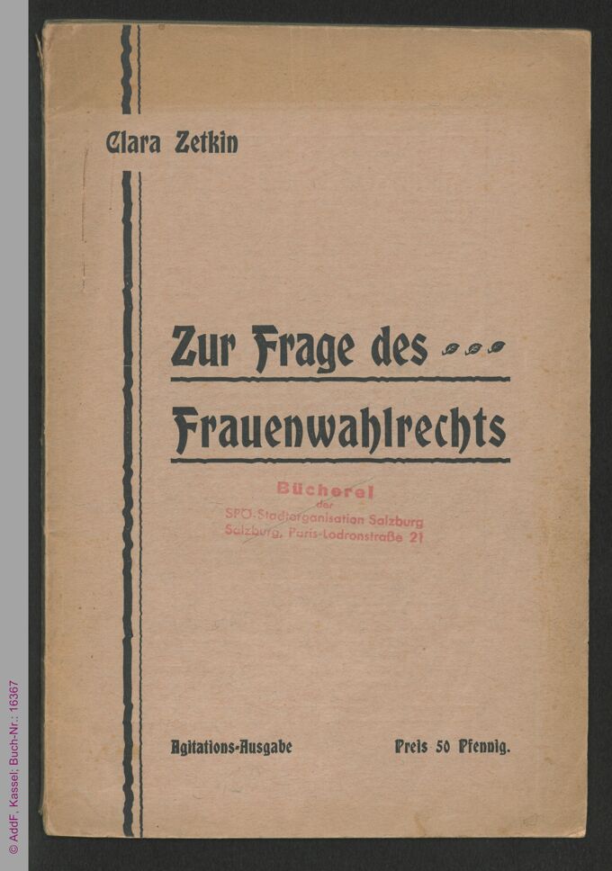 Zur Frage des Frauenwahlrechts : Bearbeitet nach dem Referat auf der Konferenz sozialistischer Frauen zu Mannheim / Seite 1