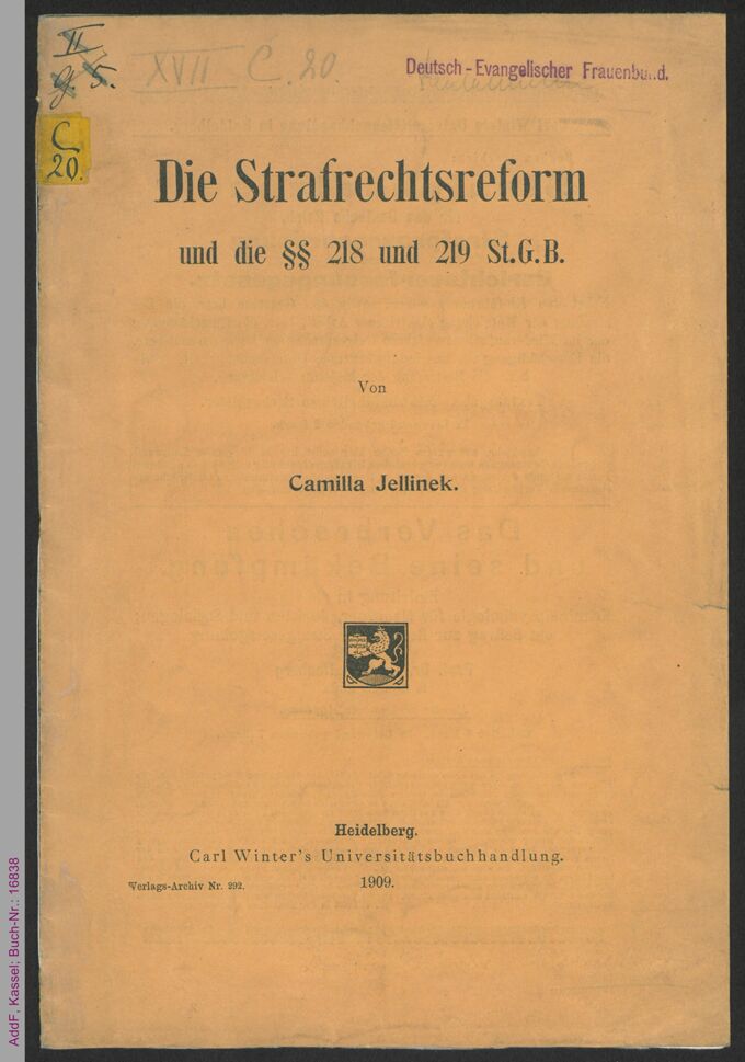 Die Strafrechtsreform und die §§ 218 und 219 St.G.B. / Seite 1