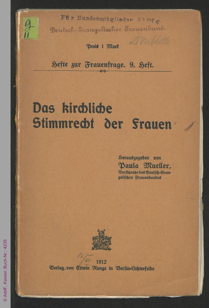 Das kirchliche Stimmrecht der Frauen : Aufsätze / Seite 1