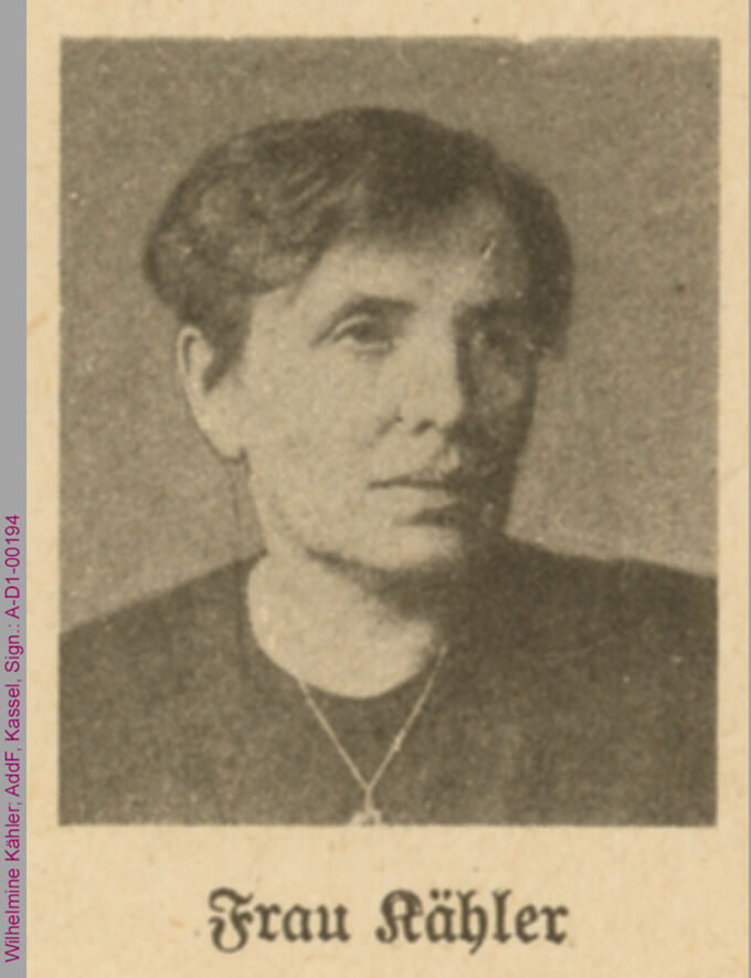 Porträt von Wilhelmine Kähler / Seite 1