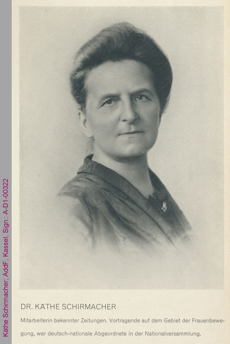 Porträt von Käthe Schirmacher / Seite 1