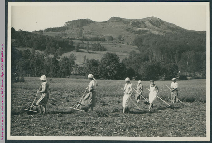 Schwarzerdnerinnen bei der Heuernte / Seite 1