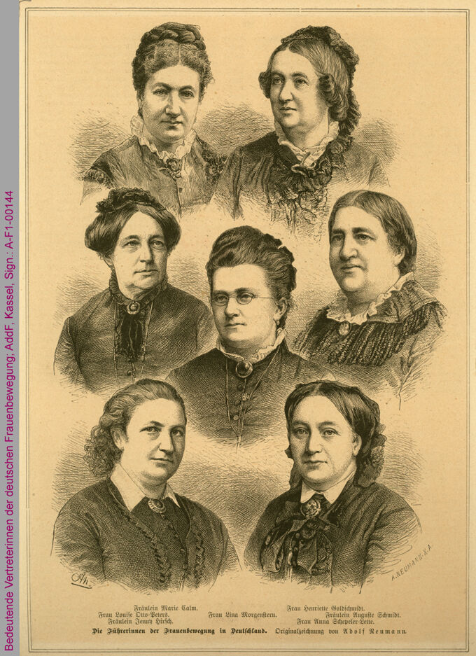 Bedeutende Vertreterinnen der deutschen Frauenbewegung, u. a. Louise Otto-Peters / Seite 1