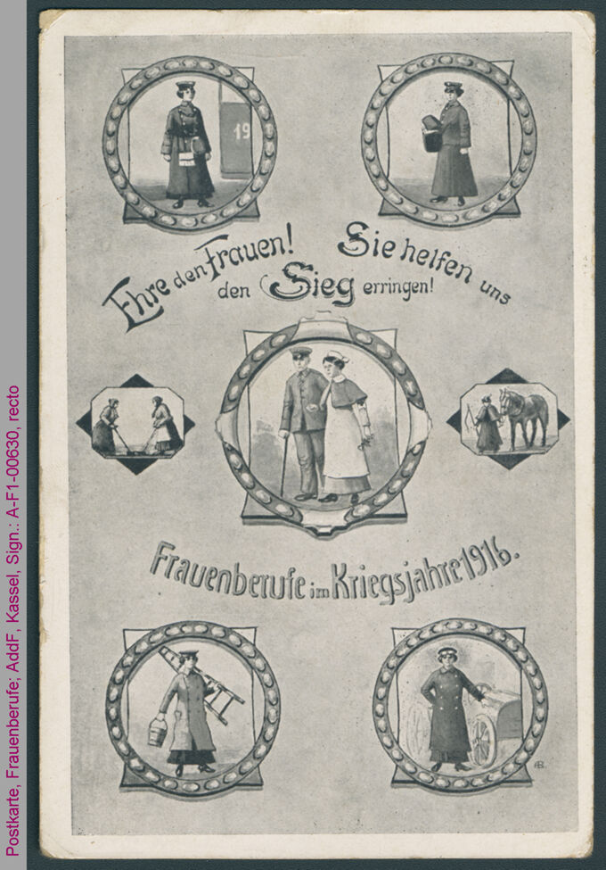 Postkarte, Frauenberufe, Erster Weltkrieg / Seite 1