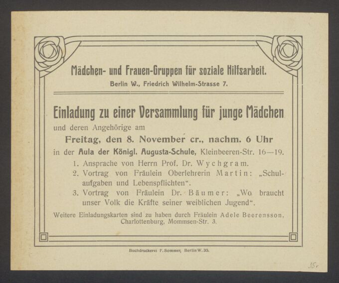 Programme der Mädchen- und Frauengruppen für Soziale Hilfsarbeit (1900-1909) / Seite 131