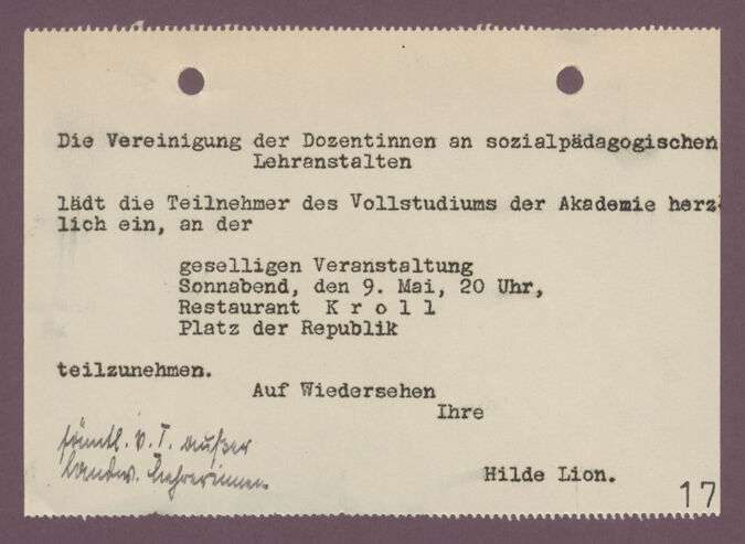 Vollstudium I 1930/31: Allgemeine Akten