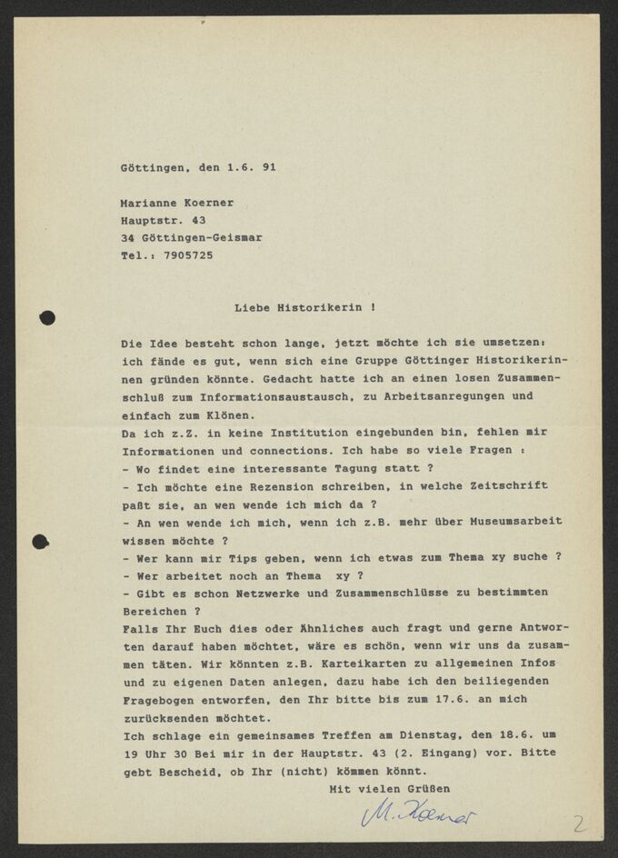 Liebe Historikerin!