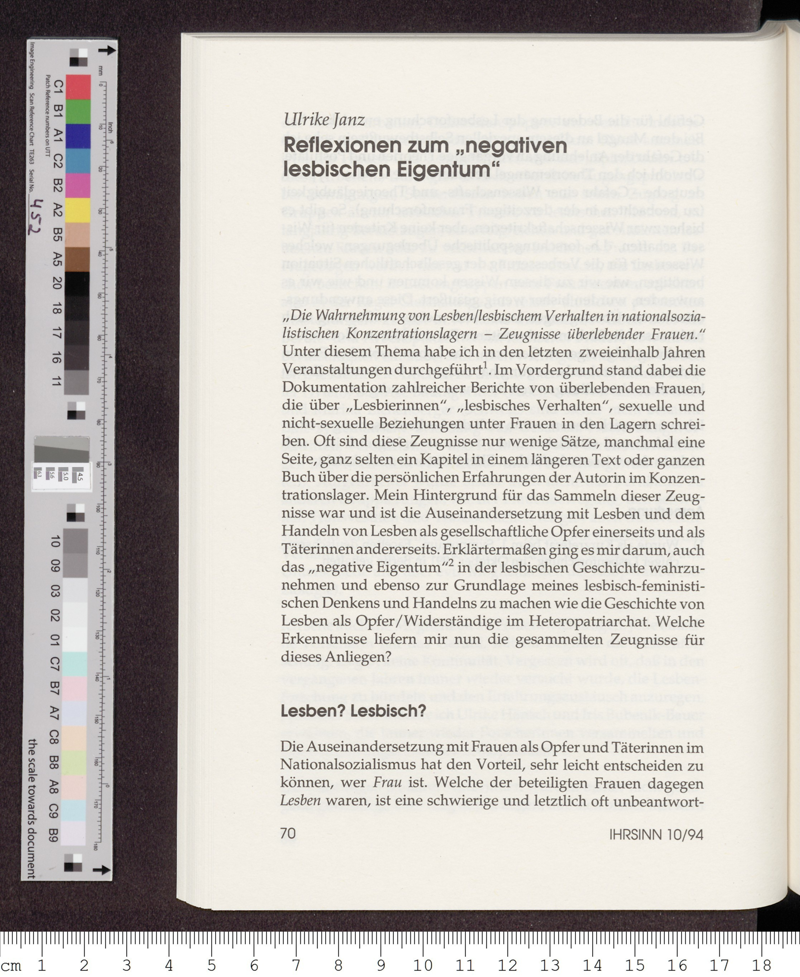 Reflexionen zum "negativen lesbischen Eigentum"