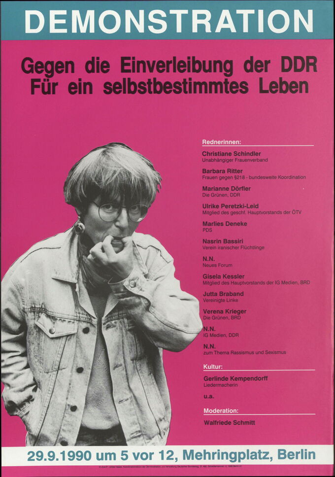 Gegen die Einverleibung der DDR Für ein selbstbestimmtes Leben / Seite 1