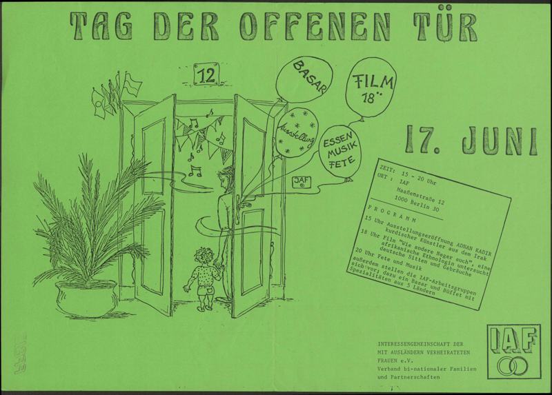 Tag der offenen Tür 17 Juni. IAF - Verband binationaler Familien und Partnerschaften