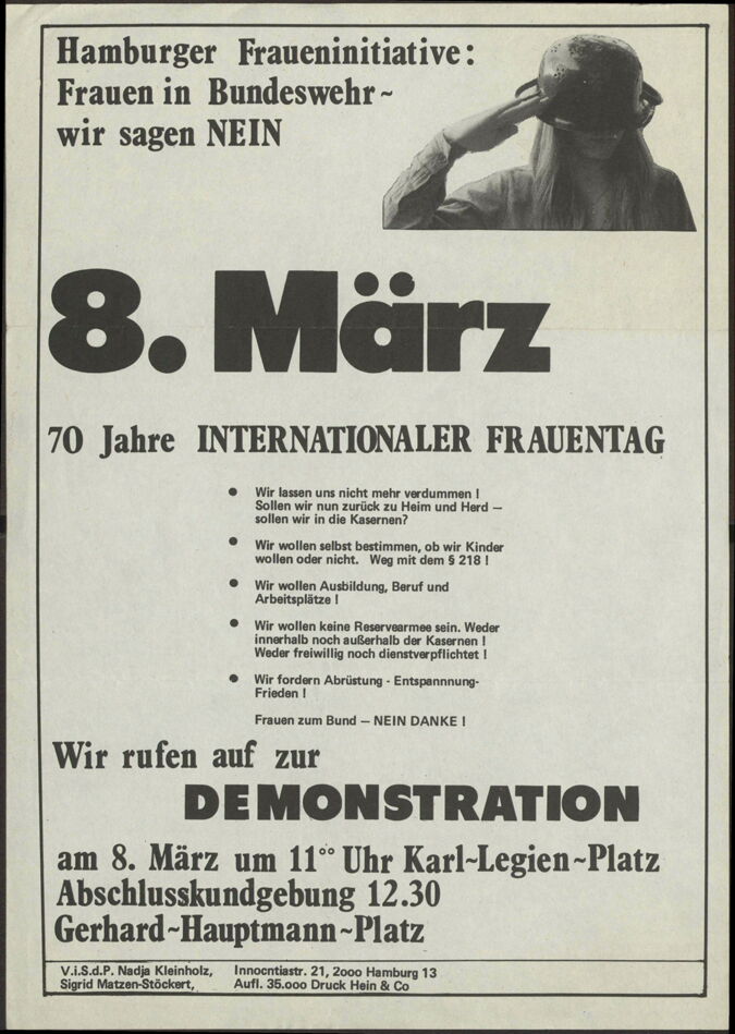 8. März 70 Jahre internationaler Frauentag / Seite 1