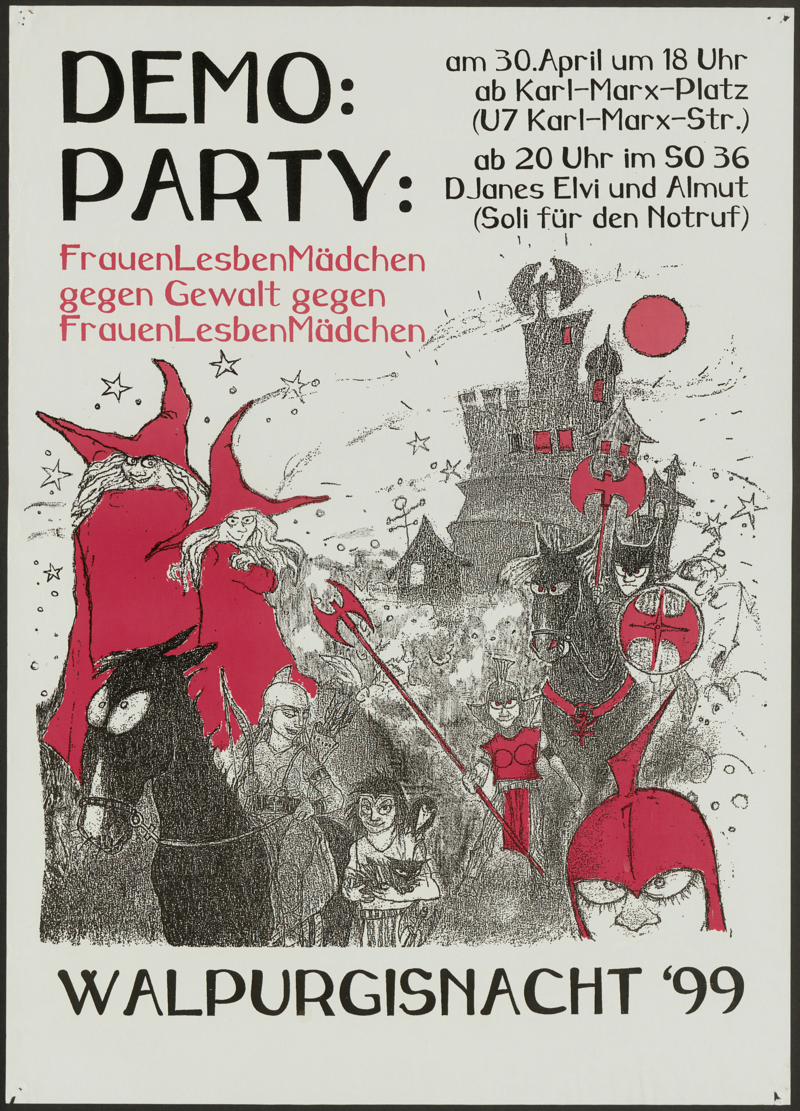 Demo Party FrauenLesbenMädchen gegen Gewalt gegen FrauenLesbenMädchen. Walpurgisnacht ´99