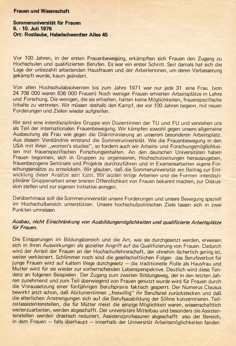 Frauen und Wissenschaft