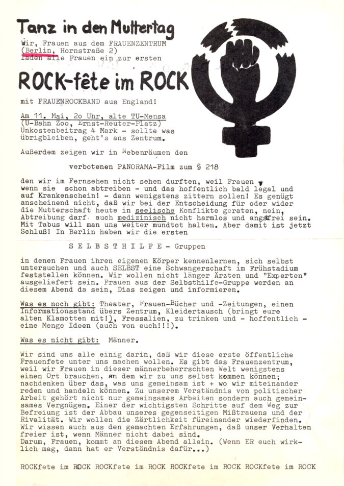 Tanz in den Muttertag : ROCK-fete im ROCK vom Frauenzentrum / Seite 1