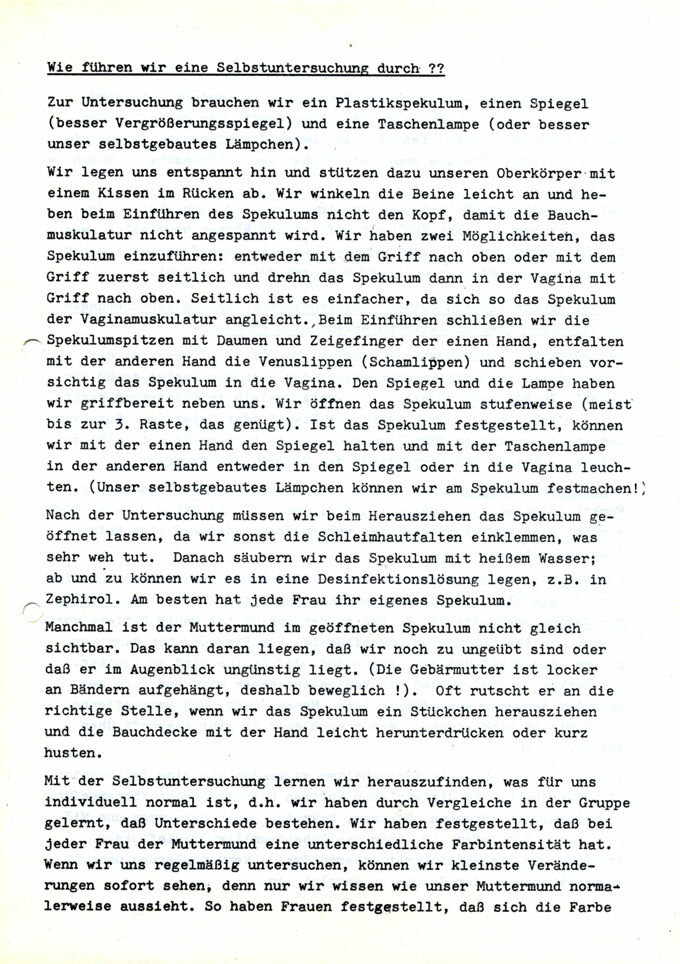 Wie führen wir eine Selbstuntersuchung durch?? / Seite 1