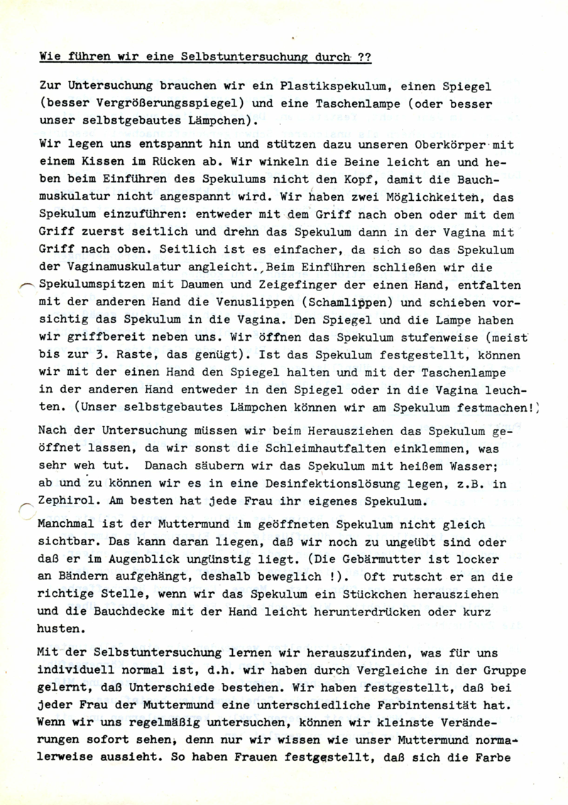 Wie führen wir eine Selbstuntersuchung durch??