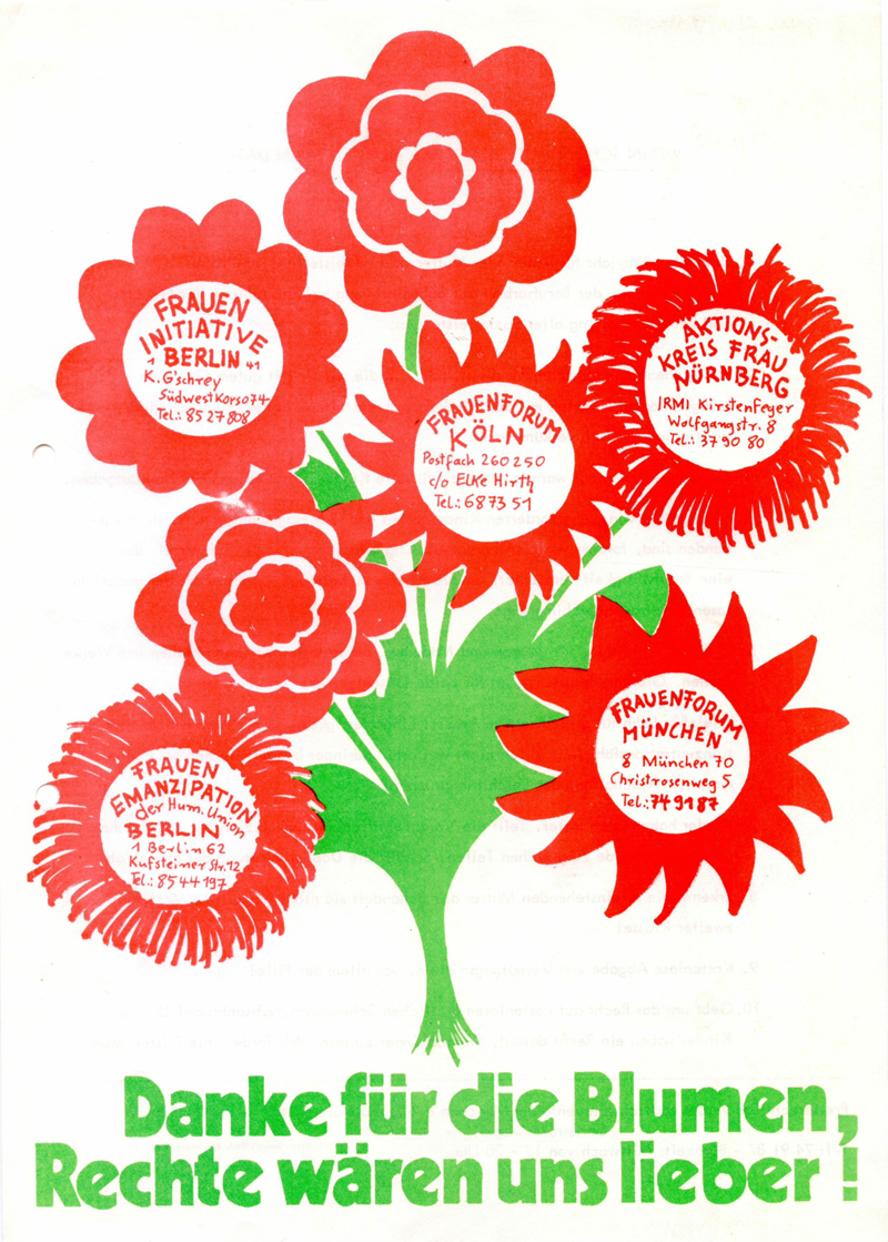 Danke für die Blumen, Rechte wären uns lieber!