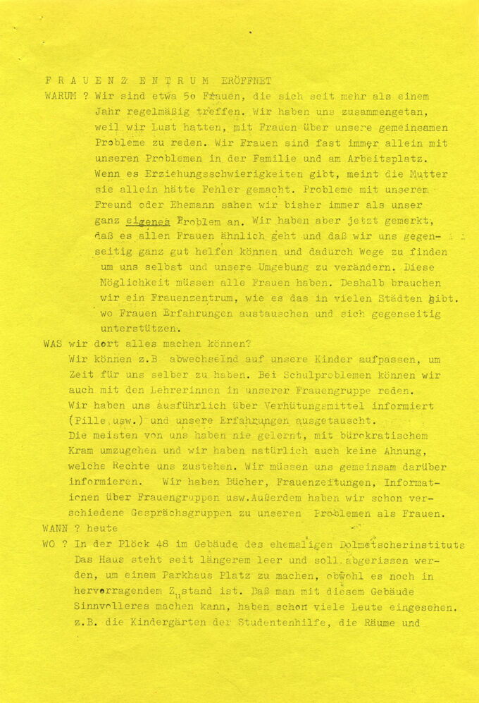 Frauenzentrum eröffnet / Seite 1