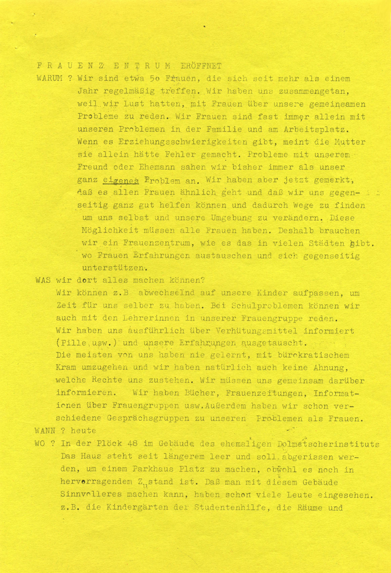 Frauenzentrum eröffnet