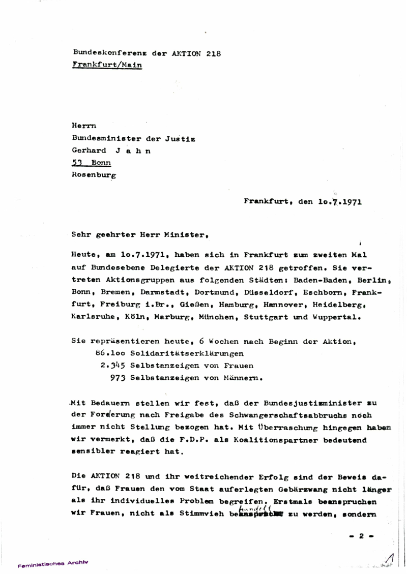 Bundeskonferenz der Aktion 218
