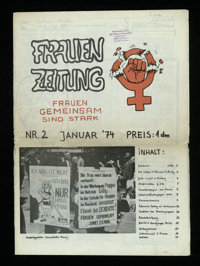 Frauenzeitung : Frauen gemeinsam sind stark (1974)2 / Seite 1
