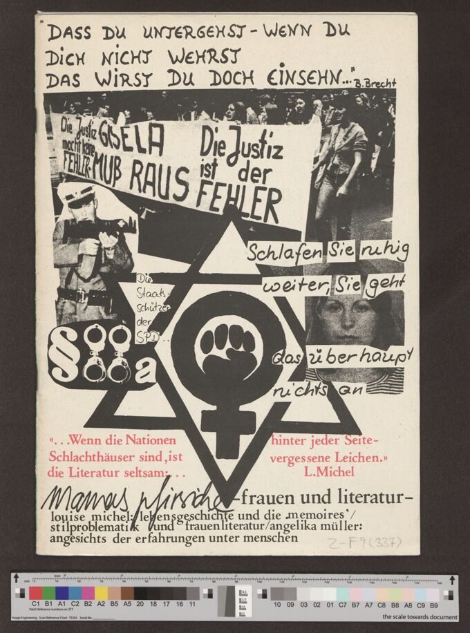 Louise Michel: Lebensgeschichte und die 'Memoires' / Stilproblematik und Frauenliteratur / Angelika Müller: angesichts der Erfahrungen unter Menschen (1976)3 / Seite 1