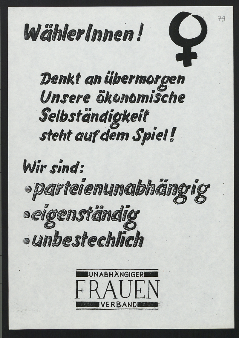 Gründung der Gleichstellungsstelle Unabhängiger Frauenverband UFV Sächsische Landesverfassung